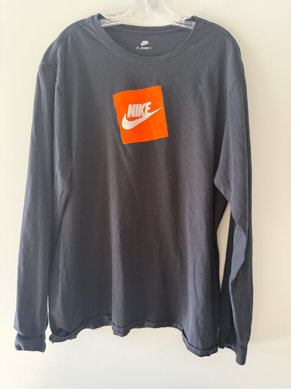Nike Long-Sleeve Tee with Orange Logo Patch